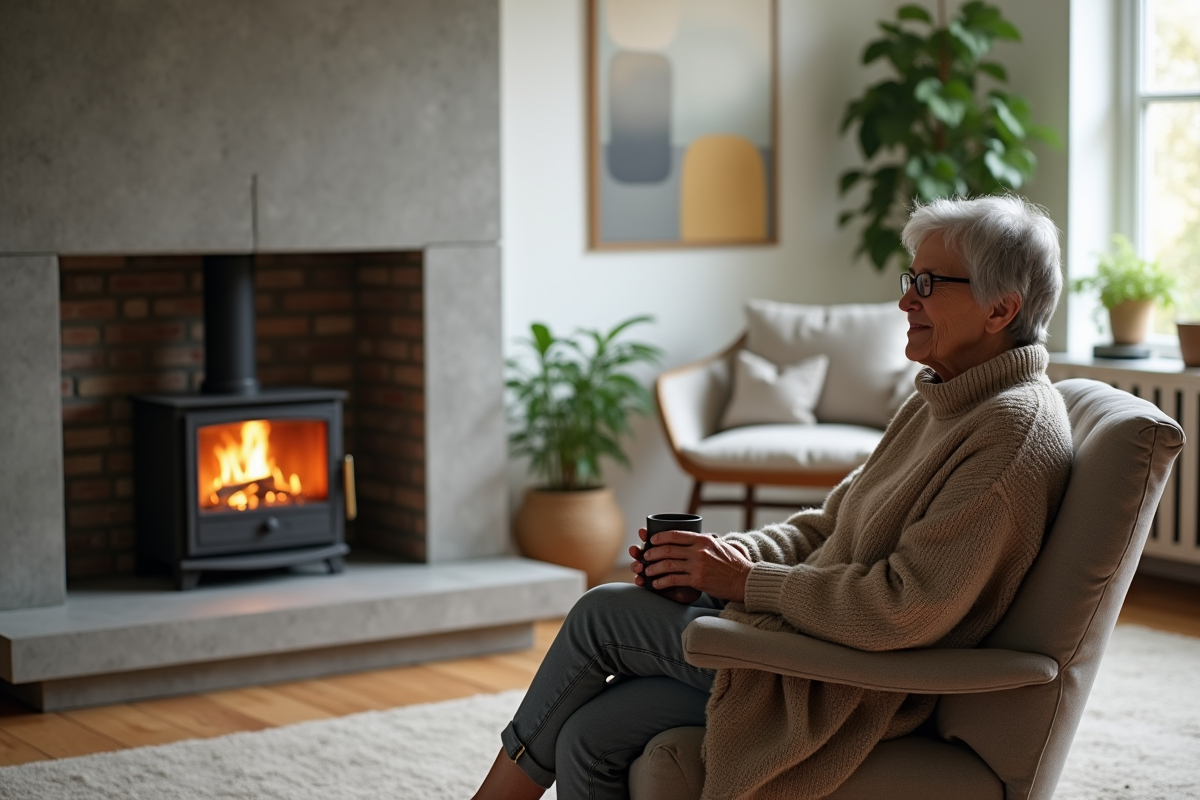 Femme âgée assise près d