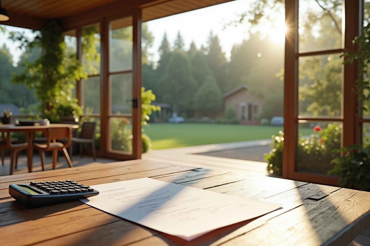 Maison moderne avec veranda et jardin bien entretenu
