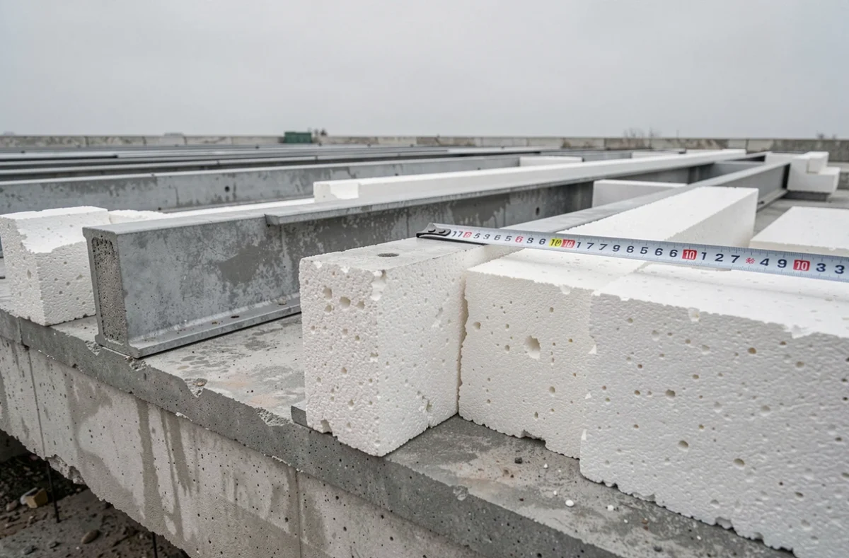 Système de plancher poutrelles hourdi en béton précontraint partiellement assemblé sur un chantier résidentiel